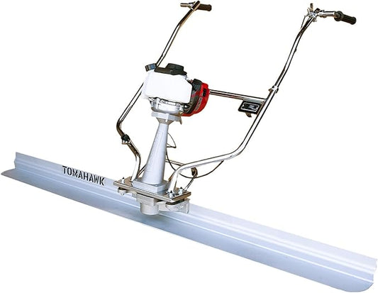 TOMAHAWK 1.6 HP Honda Gas Vibrating Concrete Power Screed Motor with 6ft Aluminum Magnesium Board Straight Edge Bar Set and 360째 Handles with GX35 Honda Engine