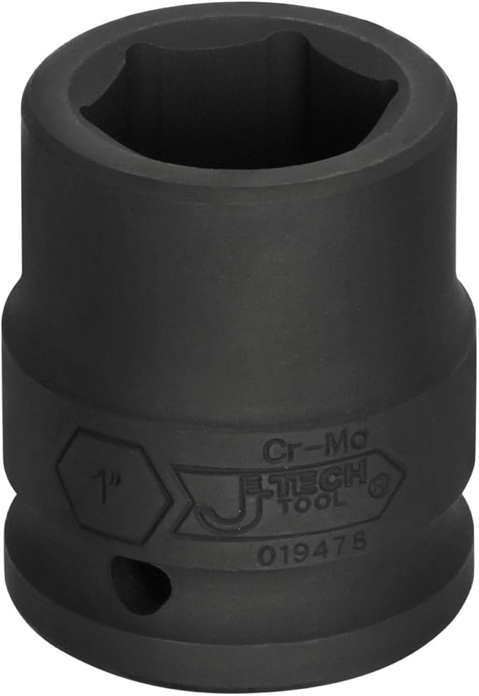 Jetech 3/4 Inch Drive 1 Inch Standard Impact Socket, Made with Chrome Molybdenum Alloy Steel, Heat Treated, 6-Point Design, SAE