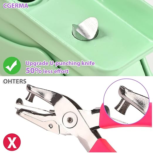 Single Hole Puncher, 3 Pack 竊?1/4" Hole, 50% Labor Savings, Heavy Duty Metal Punch, 15 Sheet Capacity, for ID Cards, Chipboard, Art Project, Crafts Easy Punching,
