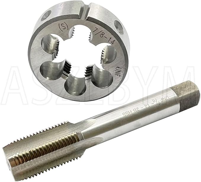 ASZLBYM 7/8-14 HSS Tap And Die Set竊?UNF Machine Thread Tap And UNF Round Thread Die Right Hand