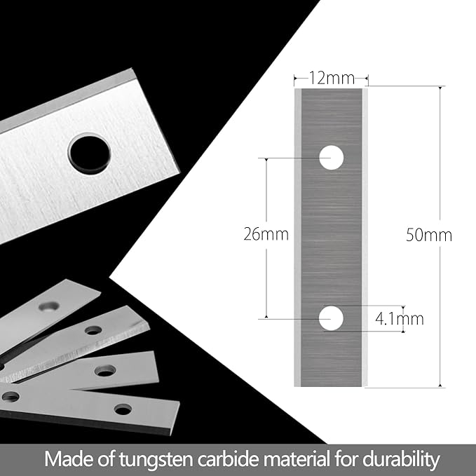 Carbide Scraper Blades 2" 50mm Carbide Inserts for Paint Scraper Hand-Held Scrapers Spiral Helical Planer Cutter Heads and Router Bits