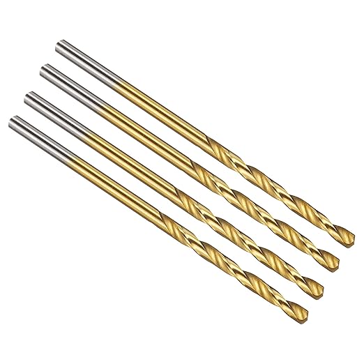 PATIKIL 2mm Drill Bit, M42 8% Cobalt High-Speed Steel Jobber Straight Shank 135° Titanium Nitride (TiN) Coated for Hard Metal Stainless Steel - 4 Pack