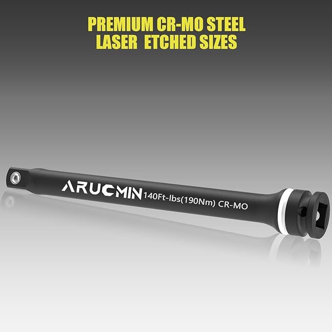 1/2" Drive 140 Ft-Lbs Torque Limiting Extension Bar, 8 Inch Color-Coded Lug Nut Torque Sticks