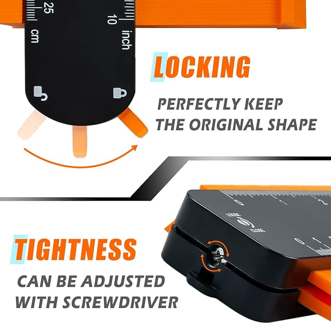 TOOLIFE Contour Gauge,Christmas Gifts for Men Dad Husband,Woodworking Tools for Flooring Carpentry, Stocking Stuffers for Him, Anniversary Birthday ideas, Shape Duplicator Cool Gadgets(10Inch)
