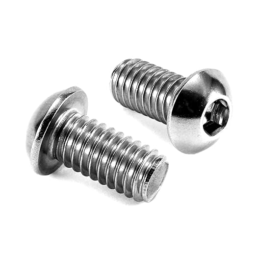 1/4-20 x 5/8" Button Head Socket Cap Bolts Screws, 10Pcs 304 Stainless Steel 18-8, Allen Hex Drive, Bright Finish by SG TZH(with Hex Spanner)