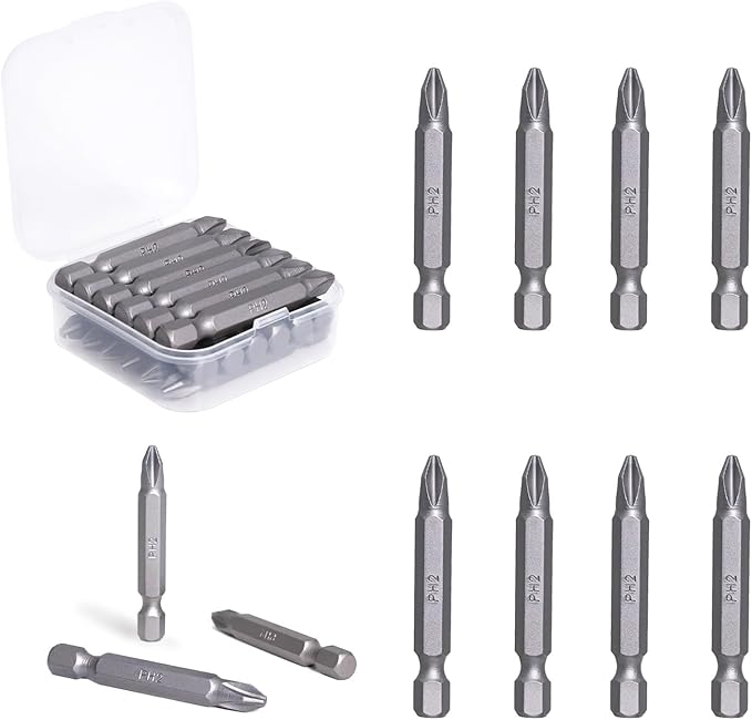 18 Pcs PH2 Impact Bit竊똏hillips Bit #2 Impact, PH2 Hex-Shank Drill Bits, 2-Inch length for Universal Cross Head Screws
