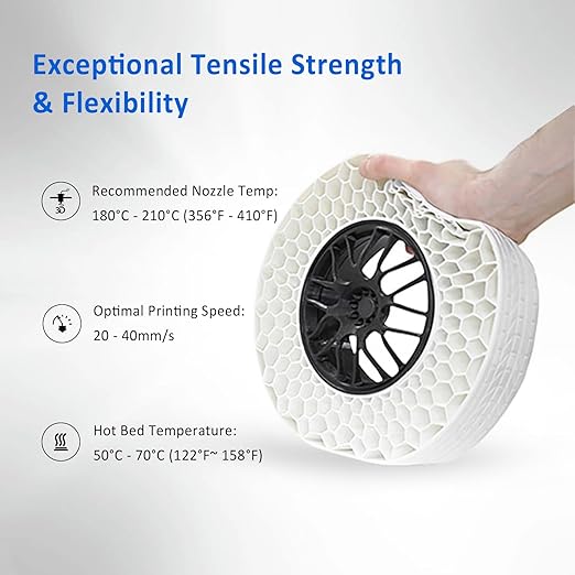 Geeetech TPU Filament 1.75mm, Shore 95A ??Flexible 3D Printer Filament with High Elasticity, 1KG (2.2lbs) Spool, Dimensional Accuracy 짹0.03mm, Fits Most FDM Printers (Brown)