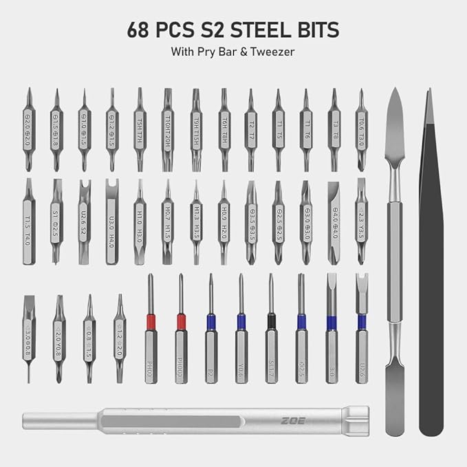 Precision screwdriver set,71 in 1 small screwdriver set with case and magnetizer,Mini magnetic screwdriver set for Tablets,PC,phones,Watches,Toys,Cameras,Eye glass repairing kit,mini tool kit