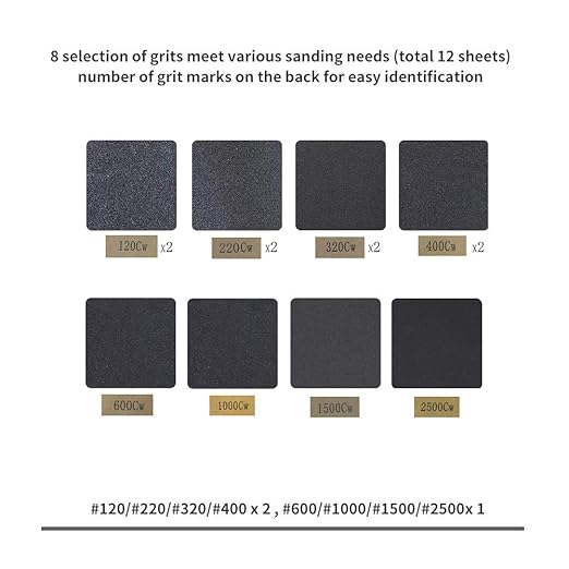 LANNEY Sand Paper, 120 to 2500 Fine Grit Sandpaper Assortment Pack with Sanding Block Sander, Wet Dry Waterproof Abrasive Sandpaper Sheets for Automotive Wood Metal Polishing Finishing, 9?3.6 Inch