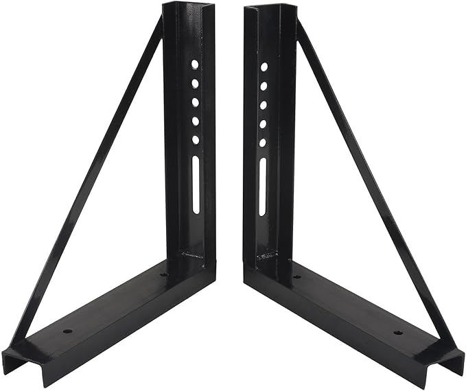 24 X 18 X 18 Inch Steel Truck Underbody Tool Box with T-Handle Latch, and Pair 18 x 18 Inch Welded Black Structural Steel Mounting Brackets