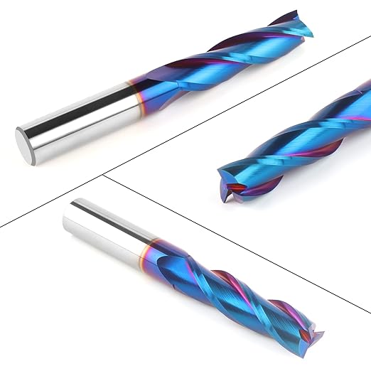 Upcut Spiral Router Bit 3-Flute with 1/2??Shank, Extra Long (4 inch), 1/2??Cutting Diameter, 2??Cutting Length, Carbide CNC Router Bits nACo Coated End Mill for Wood Mortises Carving Engraving
