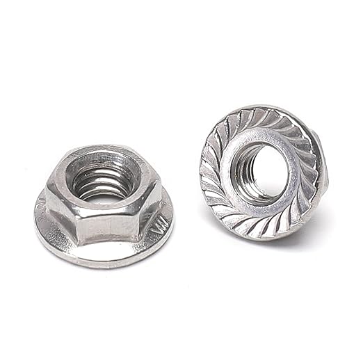 4 Pieces M12 Flange Nuts, M12-1.75mm Serrated Hex Flange Lock Nuts, 304 Stainless Steel,Plain Finish