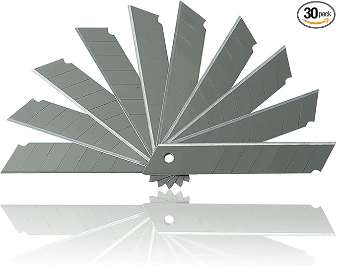 30-Pack 25MM Utility Knife Blades, Office Knife SK5 Slitting Blades for Retractable Box Cutters and Knives