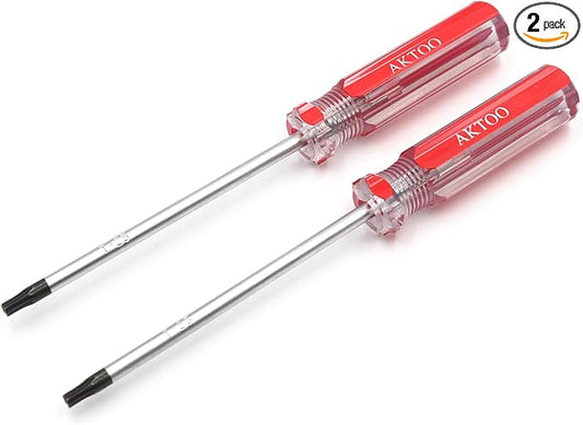 AKTOO 2PCS T25 Torx Screwdriver, 4inch Torx Driver Star Bit Screwdrivers for Computer Repairing, Automobile Tools and Home Appliances