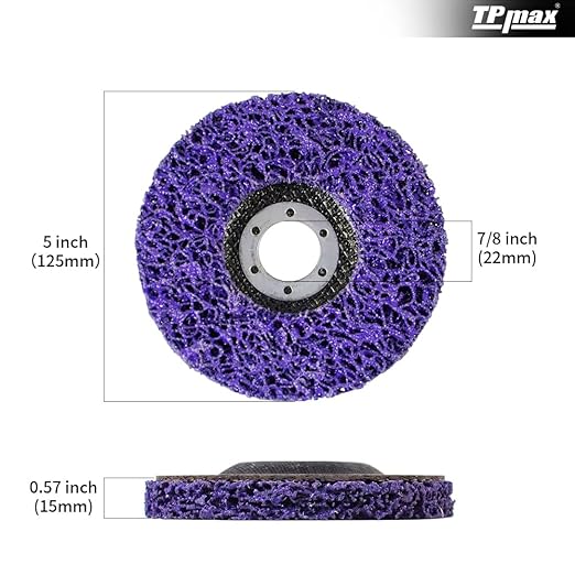 5" x7/8'' Stripping Discs Rust Remover Wheel Remove Paint and Oxidation Poly Strip Wheel Disc Abrasive Angle Grinding Wheel - 5 Pack(Purple)