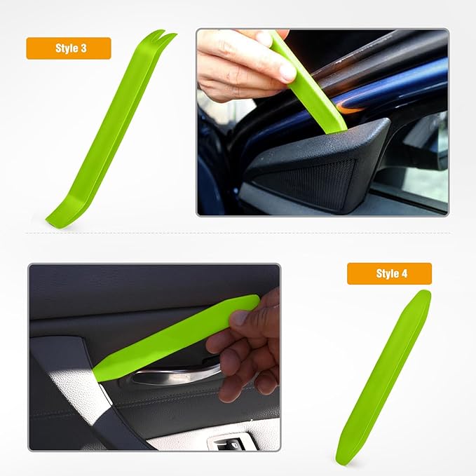 GOOACC Auto Trim Removal Tool Kit No-Scratch Tool Kit for Car Audio Dash Window Molding-4PCS (Green)