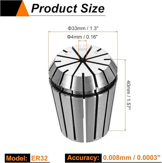 HARFINGTON Spring Collet Chuck ER32 4mm 65Mn Spring Steel Precision Router Collets for CNC Engraving Milling Lathe Tool
