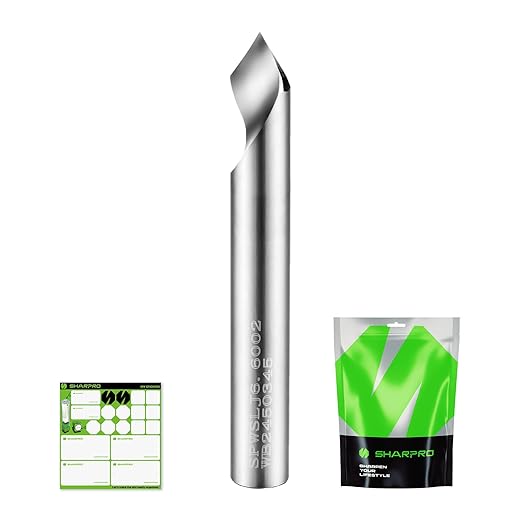 SHARPRO Chamfer Router Bits V Groove O Flute Spiral Router Bit 60 Degree 1/4 Inch Shank CNC Carbide V-bit for Engraving and Chamfering Lettering, Ideal for Wood, Acrylic and PVC