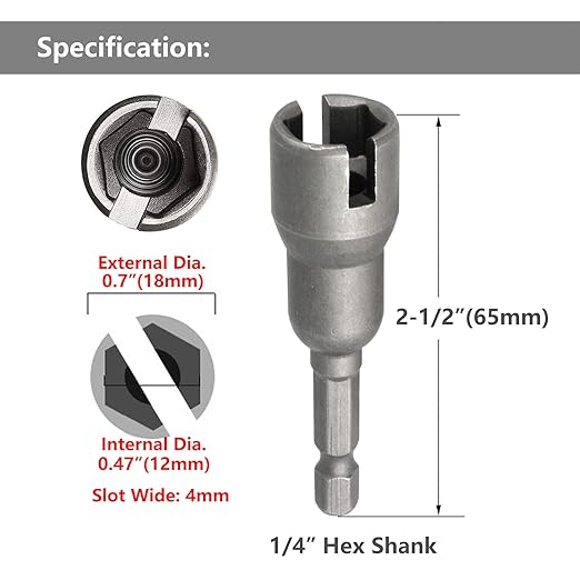 Yakamoz 6Pcs Wing Nut Driver Set Hurricane Shutter Wingnut Screw Divers Eye Bolt Drive Drill Bit Socket for Ceiling Cup Hooks Butterfly Wing Nuts Bolts