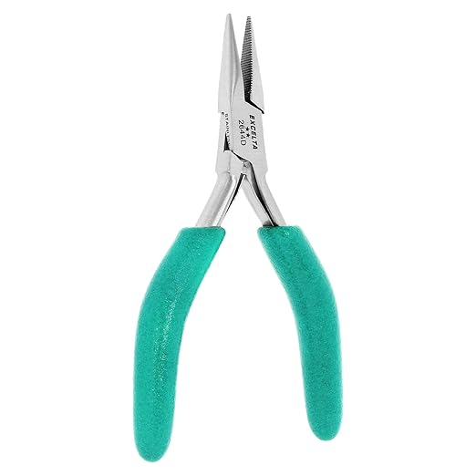 Excelta 2644D Small Chain Nose Pliers, Stainless Steel, Serrated Jaws, Dual Leaf Springs, Soft Cushioned Anti-Static Grip, 4.75 Inch Length, Designed for General Purpose Applications, Intermediate