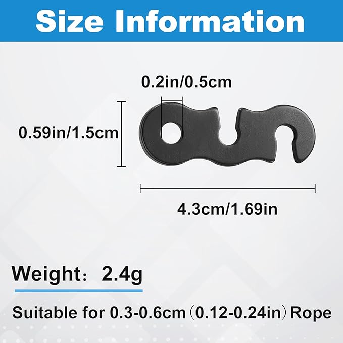 SATINIOR Guyline Tensioner Aluminum Alloy Tent Cord Paracord Tensioner Guy Line Rope Adjusters Cord Tighteners for Outdoor Tent Camping Hiking Accessories