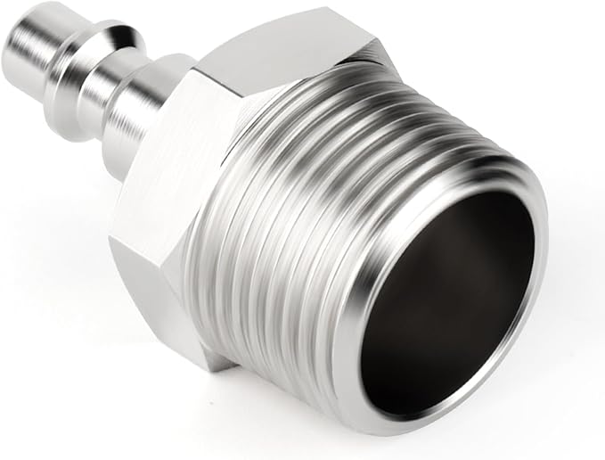 GASHER 10PCS 3/4-Inch NPT Male Industrial Air Tool Fitting, 1/4-Inch High Flow Pneumatic Plugs Max Working Pressure 300PSI