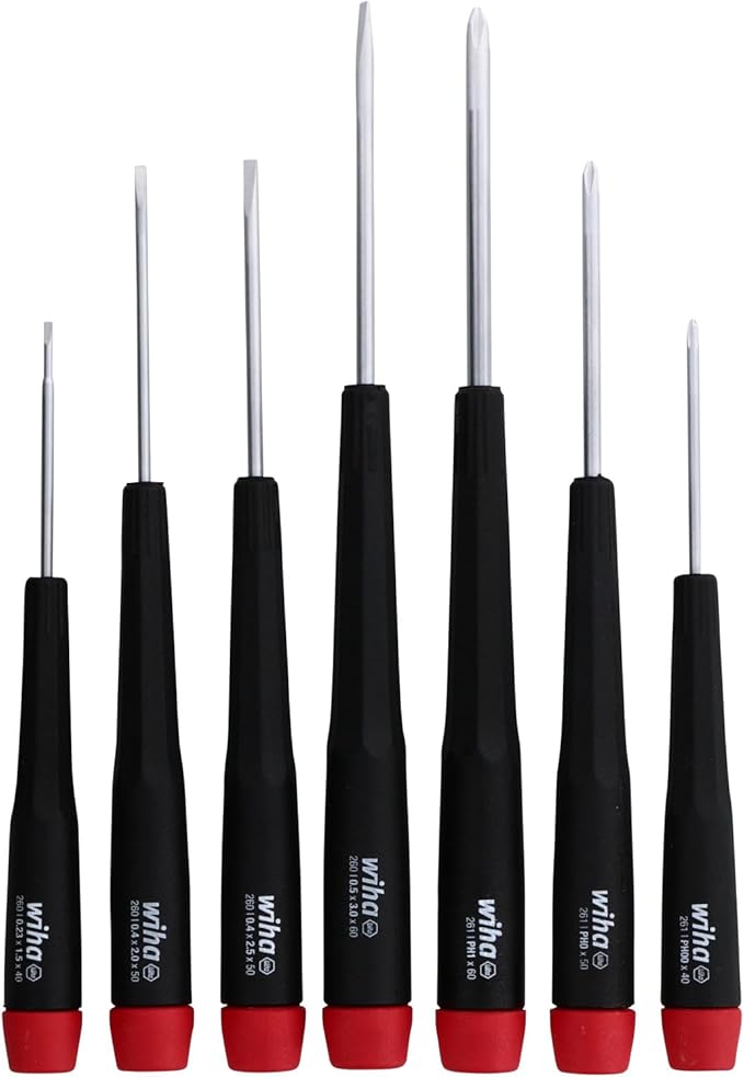 Wiha 26197 Precision Slotted and Phillips Screwdriver Set, 7-Piece