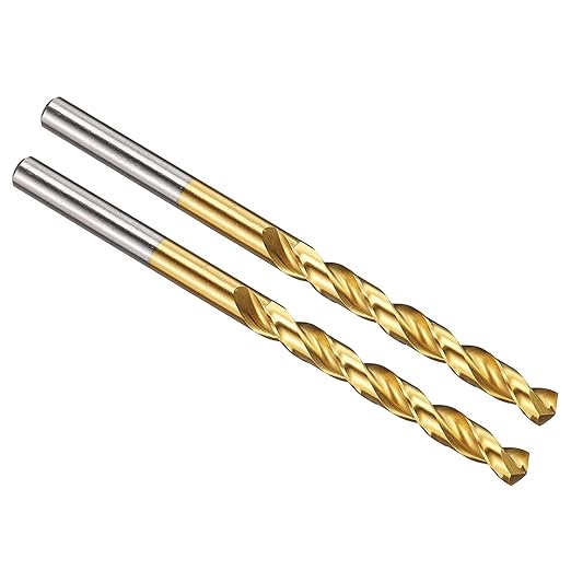 PATIKIL 5.4mm Drill Bit, M42 8% Cobalt High-Speed Steel Jobber Straight Shank 135° Titanium Nitride (TiN) Coated for Hard Metal Stainless Steel - 2 Pack