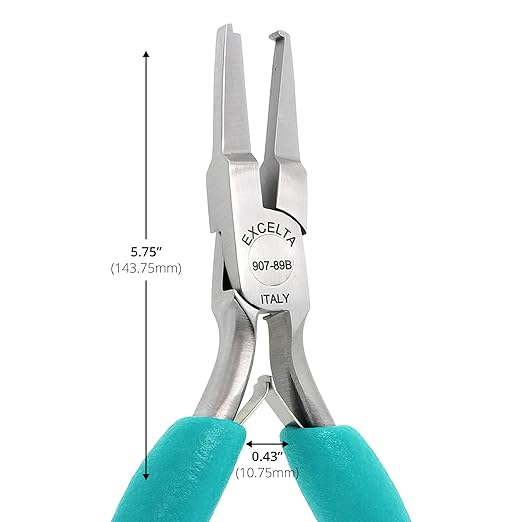 Excelta 907-89B Dog Leg Lead Forming Pliers for Radial Lead Components, 5.75 Inch Carbon Material with Soft Cushioned Ergonomic Grips, Surface Resistivity 10쨔??ohms/sq, Made in USA, Elite