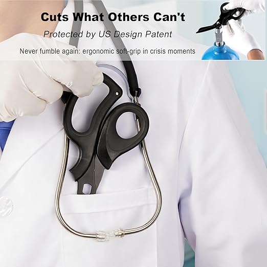 MEUUT 2 Pack Medical Scissors Trauma Shears for Nurses -Patented Bandage Scissors with Non-Stick Blades, Surgical Grade Shears Stainless Steel EMT Scissors for All Purpose