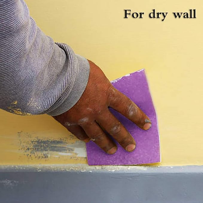 MAXMAN 320 Grit Sandpaper 20 PCS, Wet Dry Sandpaper Sheets 9 x 11 Inch, Sand Paper for Wood Furniture, White Fused Alumina Abrasive Sanding Paper for Metal, Drywall, Automotive Polishing, Purple