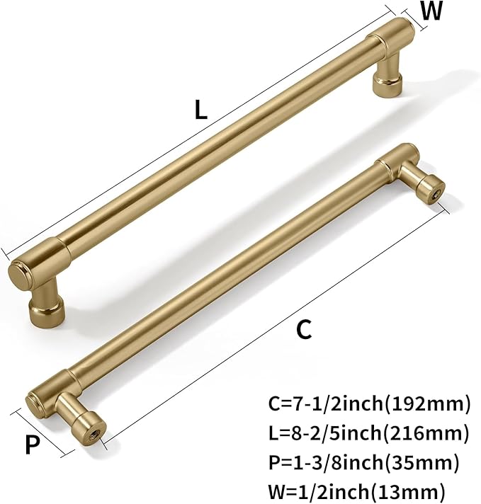 khtumeware 10 Pack 7-1/2 Inch(192mm) Champagne Bronze Cabinet Pulls Kitchen Cabinet Hardware for Cupboard Drawer Pulls Dresser Handle