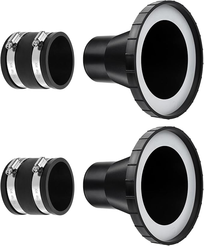 2-1/2 Inch Dust Collection Fittings for Magnetic Dust Collection Coupler, 2.5??Steel Ring Receiver Dust Collector Steel Port w/Dust Control Flex Cuff,Quick Connect to Drum Sander Planer