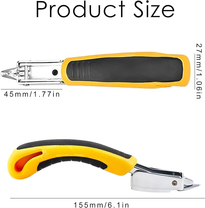 Staple Remover Heavy Duty Upholstery Staple Puller Tool with Ergonomic Handle for Furniture, Carpet, Carton, Floor (2 Pack, Yellow)