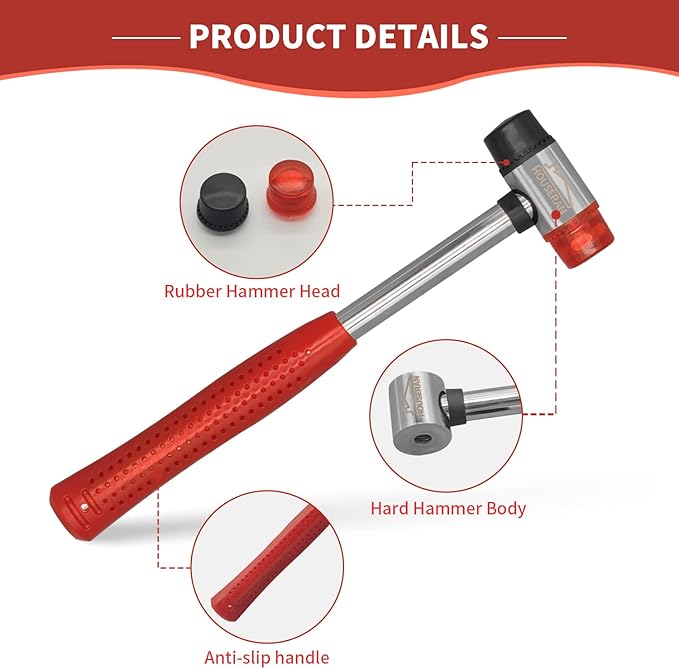Rubber Mallet, Small Rubber Mallet, Small Hammer, Nylon Hammer, Rubber Mallet Hammer for Vinyl Flooring, Tile, Crafts, Jewelry Making