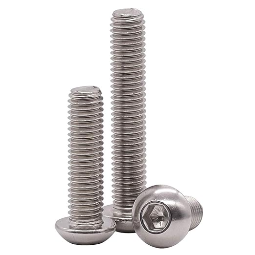 1/4-20 x 1 Button Head Socket Cap Bolts Screws, 304 Stainless Steel 18-8, Allen Hex Drive, Bright Finish, Fully Machine Thread, Pack of 30