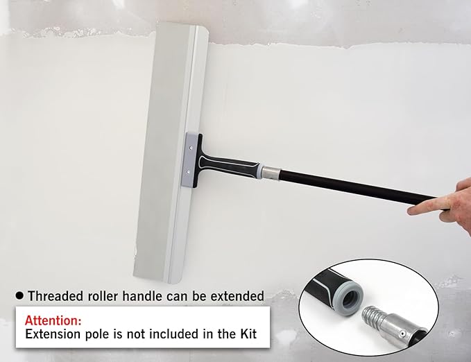 ROLLINGDOG 24 Inch Taping Knife - Drywall Taping Knife,Threaded End Can be Attached to Extension Pole,Stainless Steel Blade,Ideal for Skimming and Smoothing Walls and Ceilings