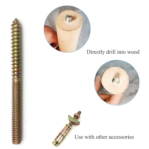 8 Pack 5/16-18 x 4 Inch Hanger Bolts 5/16-18" Double Headed Bolts 5/16 Wood Dowel Screw Self-Tapping Screw Hanger Bolts for Furniture Screws Double Screw Threaded Rods Bolt 100mm Length