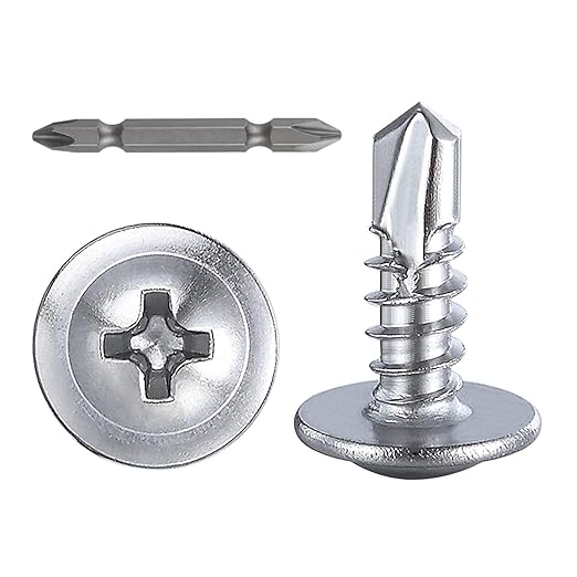 (350 pcs) Wensilon #10횞1/2?쓋or Sheet Metal Self-Tapping Screws 410 Stainless Steel Truss Head High-Strength Quick Tapping Screws
