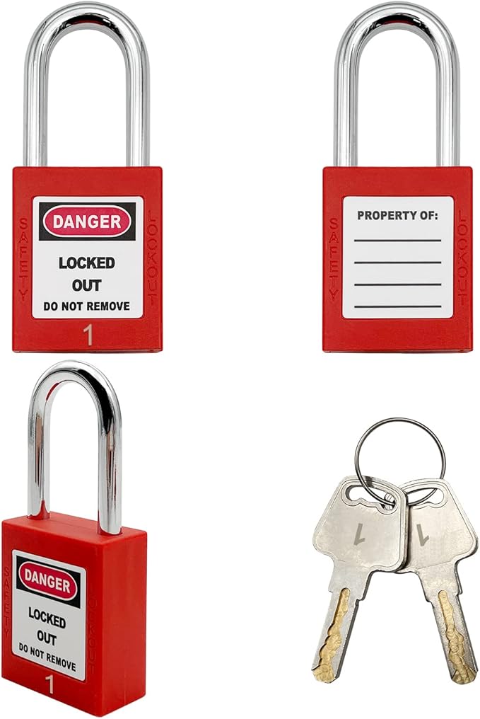 Lockout Tagout Locks, Safety Padlocks, Loto Locks Keyed Differently Lock Out Tag Out Device Plastic with Lockout TagOut Tags Kits