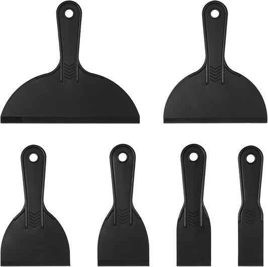 6 Pcs Plastics Putty Knife Plastic Paint Scraper for Spackling Knife Plastic Drywall Taping Knives Patching Scraper Plastics Putty Flexible for Painting Wall Scratching Taping Drywall Spreading