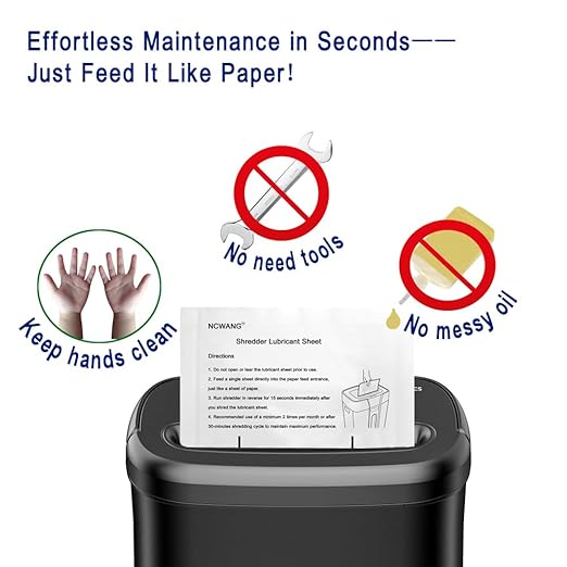 Paper Shredder Lubricant Sheets with Shredder Oil for Blades Sharpening, Reduce Jam(12PACK)