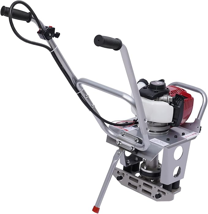 4-Stroke Gas Concrete Vibrating Machine, 900W 35.8CC Commercial Power Screed Vibrating Screed Power Unit Concrete Wet Screed Gasoline Cement Vibrator with 0.65L Fuel Tank for Pavement & Bridge Decks