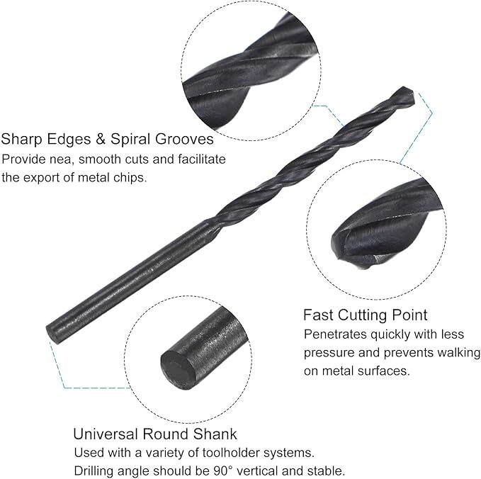 uxcell Metric Tap and Drill Bit Set, M4 x 0.75 Thread Tap & 3.2mm Black Oxide Twist Drill Bit, Straight Flute Tap Tapping Threading Repair Tool Kit
