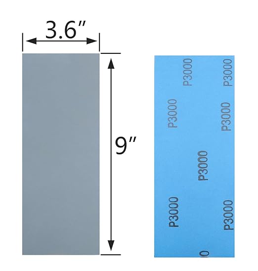 30Pcs 9 x 3.6 Inchs 3000 Grit Wet and Dry Handmade Universal Sanding Sheets, Suitable for Woodworking Furniture/Automobiles/Metal/Lacquer Polishing Sandpaper