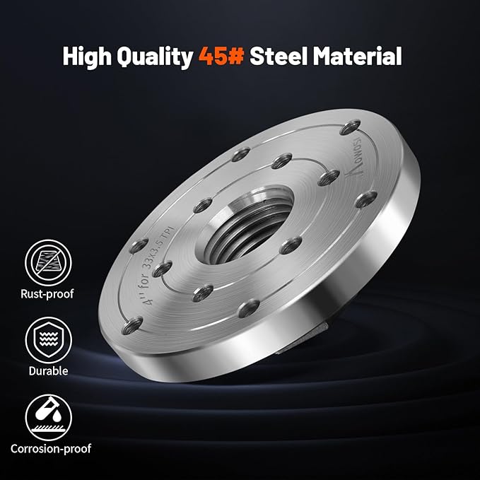 Wood Lathe Steel Faceplate 4",Faceplate for Wood Lathe,Lathe Face Plate Fit for M33x3.5 Spindle