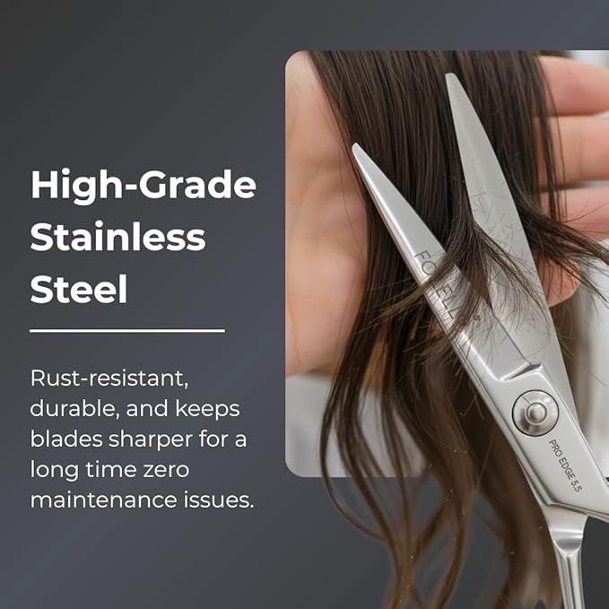 Stainless Steel Right-Handed Thinning Scissors for Unisex, Convex Blade, Adjustable Ball Bearing Screw ??Includes Cleaning Oil & Cloth ??5.5 Inch