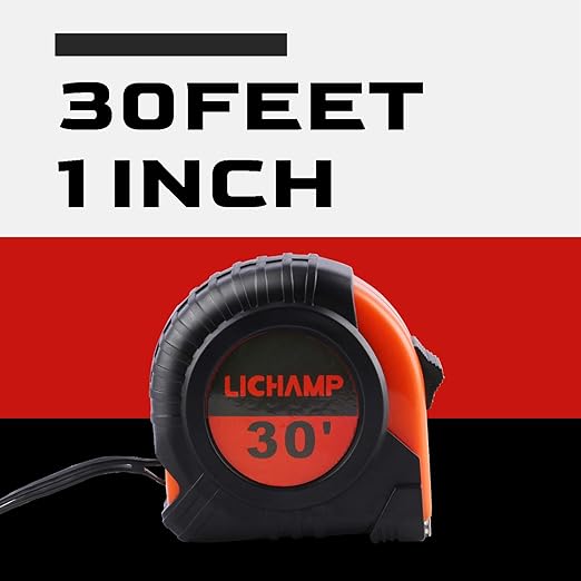 LICHAMP Tape Measure 30-Foot, 4 Pack Bulk Easy Read Measuring Tape Retractable Metric/Fractional, Measurement Tapes 29.5FT/9M by 1-Inch