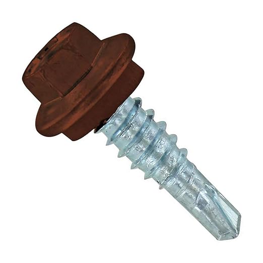 Fasteners Plus ST Fastening #14 x 7/8" Maxx Steelbinder Metal Roofing Stitch Screws Brown (Pack of 250)