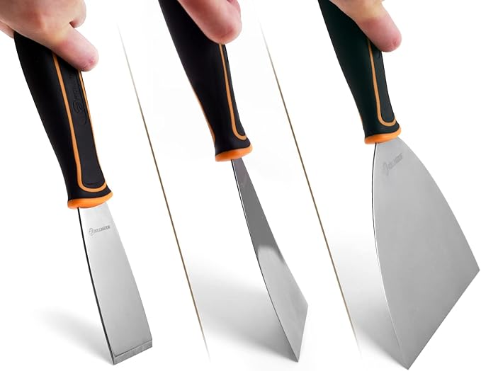 ROLLINGDOG Putty Knives - Putty Knife Scraper,Putty Knife Set for Paint Scraper,Drywall Repair Mud Knife and Wallpaper Stripping,Pack of 3 (1.5" 3" 6")